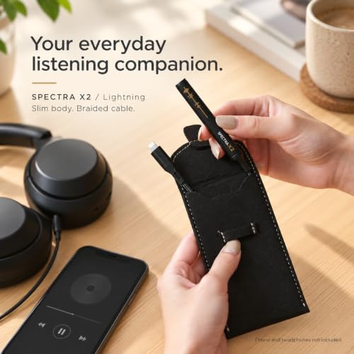 Maktar Spectra X2 Portable DAC Headphone Amplifier | Lightning to 3.5mm Adapter | Hi-Res 32bit/384kHz ESS Sabre | MFi Certified | Lossless Audio for iPhone iPad - color: Black, style: Lightning