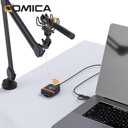 Comica VM40 Wireless Shotgun Microphone,2.4G Super Cardioid Polar Pattern,48kHz/32-bit Float Recording,Wired/Wireless Dual Modes,32G On-Board Recording for 40-Hour Storage(VM 30 Upgraded Version) - size: Comica CVM-VM40