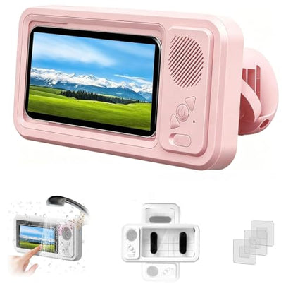 Shower Phones Holder with Speaker, Wall Mount Shower Phone Holder Waterproof, Bathroom Accessories, Waterproof Phone Case, 360° Rotation, Retractable Adjustable Bathroom Case Mount Shelf (PK) - color: PK