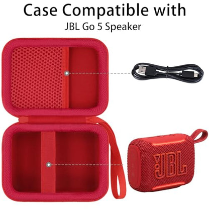 Hard Carrying Case for JBL Go 5 Ultra Portable Speaker, Red - color: Red Case