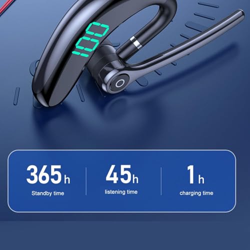 SUNGOOYUE Bluetooth Headset, Noise Cancelling 65 Hours Talking TimeHands Built in Mic Bluetooth 5.3 Earpiece for Driving Business Sports