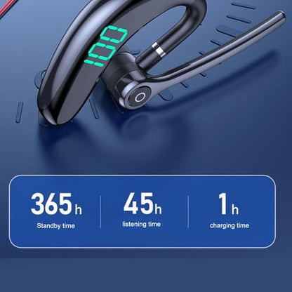 SUNGOOYUE Bluetooth Headset, Noise Cancelling 65 Hours Talking TimeHands Built in Mic Bluetooth 5.3 Earpiece for Driving Business Sports