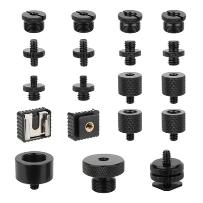 CAMVATE 19PCS Camera Screws Mount Set 1/4,3/8,5/8 Converter Screws Adapter | for Tripod/Monopod/Microphone/Flash Light/Quick Release Plate