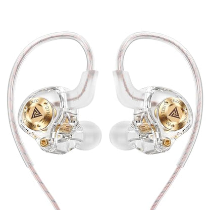 Piluyaa Wired Gaming Headphones IEM Earphones with 1DD，QKZ ENZO in Ear Monitor, HiFi USB C Earbuds, Bass Sound with New 11mm Dynamic Driver for Video Music Gaming (White) - color: Light WHITE