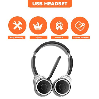Spracht ZumBT-410 Prestige Bluetooth Headset with Noise-Canceling Microphone | Wireless Headset with Charging Base & USB Dongle for Computer | PC Head Set for Working from Home/Office/Teams/Zoom