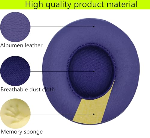 Replacement Ear Pads Compatible with Beats Solo 3.0 Wireless Violet - color: Violet
