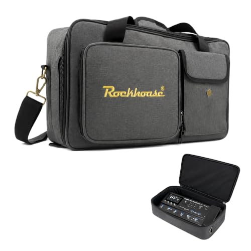 Rockhouse Padded Guitar Pedalboard Carry Case, DJ Music Gear Bag (MEB-M) | Internal 17.71*9.84*3.54'', Fit for Boss Line 6 Effect Pedals, Travel Gig Bag with Divider & Accessory Pocket, Musician Gift - size: MEB-M