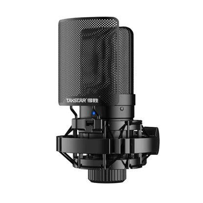 TAKSTAR SM-8B II Studio Condenser Mic with 16mm Diaphragm & Shock Mount | 20Hz-20kHz Response, -36dB Sensitivity, Cardioid Pattern, Shock Mount & POP Filter Included, Requires 48V Phantom Power