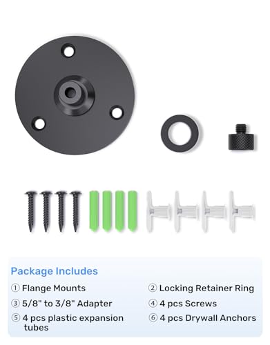 Podium Flange Mic Mount with Pad, 5/8 Thread, For Table/Wall, Sturdy Metal - size: 1 PC