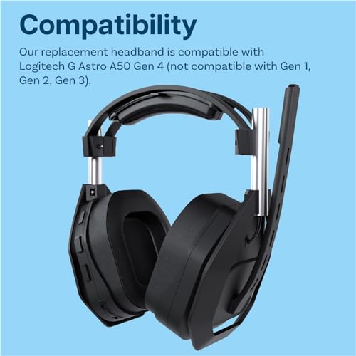 Headband Replacement for Logitech G Astro A50 Gen 4 Headset by MMOBIEL – Protein PU Headband Top Pad Cushion – Headphone Replacement Band – Headset Head Cushion Cover Repair Part - Black - size: Protein PU