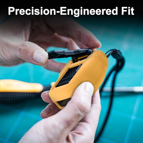CYBERGUYS Silicone Case for DEWALT Wearable Bluetooth Speaker, Yellow | Durable Shock-Proof Non-Slip Protective Cover for DEWALT Mini Speaker w/Lanyard, Small Lightweight & Easy-to-Install Sleeve - color: Yellow
