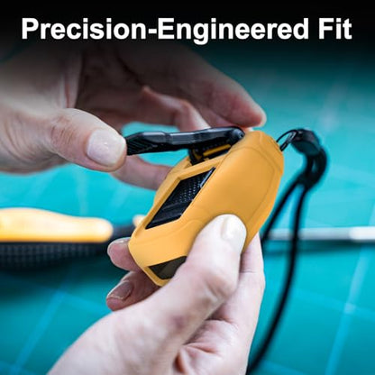 CYBERGUYS Silicone Case for DEWALT Wearable Bluetooth Speaker, Yellow | Durable Shock-Proof Non-Slip Protective Cover for DEWALT Mini Speaker w/Lanyard, Small Lightweight & Easy-to-Install Sleeve - color: Yellow