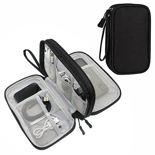 Travel Accessories Organizer Electronics Pouch for Keeping Cables in Order (Medium, Black)