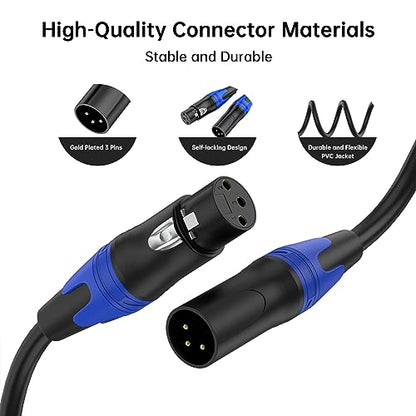 (11.8 Inches / 2 Pack) XLR Splitter Cable, 1 Xlr Female to 2 Xlr Male Patch Y Cable, Balanced Microphone Splitter Cord Audio Adaptor - size: 0.98 ft, 2-Pack