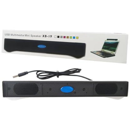 2.0 Channel Wired Soundbar Speakers – USB Desktop PC/Laptop Speakers, Full-Range Stereo Bass, Fit for Dell/Acer/Chromebook