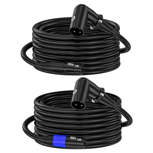 XLR Right-Angle Male to Straight Female Microphone Extension Cable, 90-Degree Male to Straight Female Balanced Cord 3-Pin to 3-Pin, 10ft 2Pack - style: 10FT-XLR Right-Angle Male