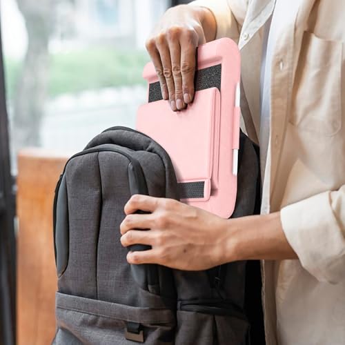 Tablet Pillow Stand, Foldable Tablet Holder for Lap, Bed, Soft Pillow Pad | with Pocket and Stylus Mount, for 4-13" Tablets, Like iPad Pro 11, 13, Air, Mini, Kindle, Galaxy Tab, Pink - color: Pink