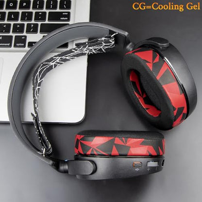 SOULWIT Earpads for SteelSeries Arctis 1/3/5/Arctis 7/7+/7P/7P+/7X/7X+/9/9X/Pro/Prime(Do Not Fit Any Arctis Nova) Headset, Cooling Gel Ear Pads Cushions with Ice Silk Fabric - Red Storm - color: Red Storm