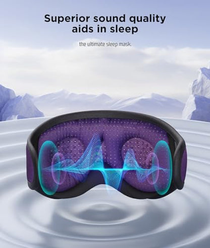 LC-dolida Sleep Headphones, Sleep Mask Bluetooth Wireless Music Eye Mask, Sleeping Headphones for Side Sleepers Sleep Mask with Bluetooth Headphones Ultra-Thin Stereo Speakers Perfect for Sleeping - color: Elegant Purple