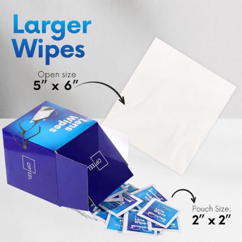 OPTEEL Screen Cleaner Wipes – Quick Dry, Streak-Free Screen Wipes for Electronics, Phones, Computers, Cameras, and All Lenses, Soft & Gentle, 300ct, Pre-Moistened & Individually Wrapped - size: 300 Count