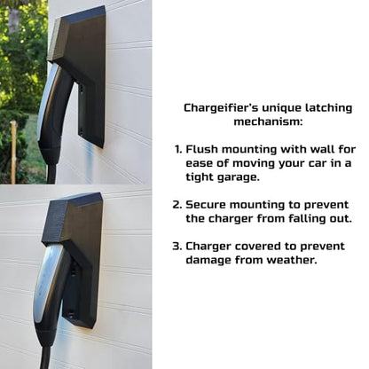 Chargeifier Tesla Charging Cable Organizer with Latch use w/Model S Model 3 Model X Model Y w/Mobile Connector Bracket-Automotive Accessories (Charger Holder)