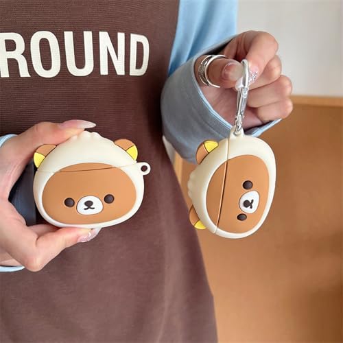 Wireless Charging Earphone Case Compatible with Airpods 4, Cute Kawaii Bear Design Soft Silicone Full Body Protective Skin Cover, Kids Girls Women Cartoon Earbuds Accessories - color: Bear, size: Airpods 4