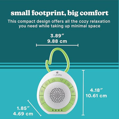 MyBaby Sound Machine, White Noise for Baby, Travel, Nursery and On The Go | 4 Soothing Sounds, Integrated Clip, Small and Lightweight, Great for Registry Gift