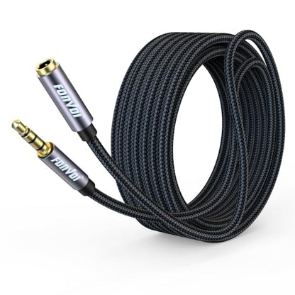 TRRS Headphone,4 Pole 3.5mm Stereo Jack Male to Female Aux Extension Cable,Audio Extension Cable for Headphones/Microphones/Tablets/Computers/PS4 and More (15FT)