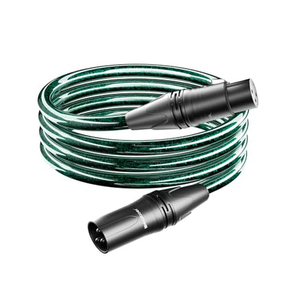 XLR Cable, Pro-Grade Balanced Audio Cord with 21AWG Silver-Plated Copper, Shielding 95% tinned Copper, Male to Female for Studio, Mixer, Mic, 6.5 Feet, Emerald - size: 6.5FT/2M