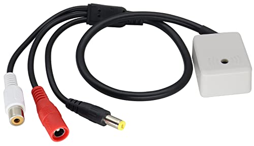 Surveillance Pickup Device Mic to RCA Surveillance Microphone Cable | Mic Audio Outdoor CCTV RCA Surveillance Microphone DVR High Preamp Amplified Pickup Device Mic External Camera Sound 3plug - color: 3plug-box