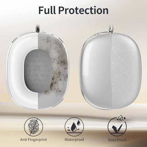 Fintie Case for AirPods Max 2 (2026) and AirPods Max 1 (2020/2024), Clear | Clear TPU Ear Cup Cover, Silicone Ear Pad and Headband Cover, Skin Protector Accessories - color: Clear