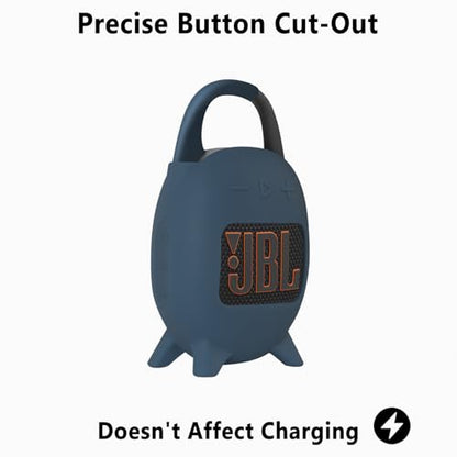 Geiomoo Silicone Carrying Case for JBL Clip 5, Protective Portable Scratch Shock Resistant Cover (Navy Blue) - color: Navy Blue