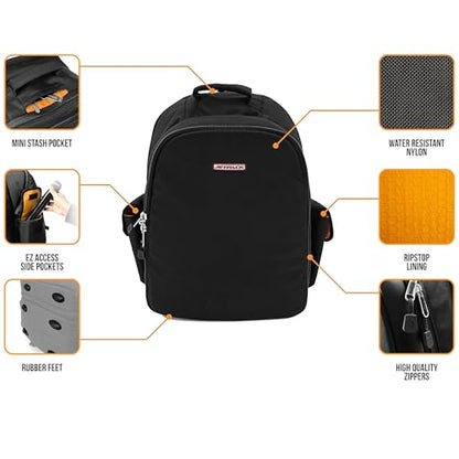 Prime DJ Backpack for DVS, Mobile, or Club Gigs, Bag Carry Mixers S9, 62, etc., Laptop, Stand, Tablet, Headphone, Vinyl Records, USB Mobile Devices, Needle Case, Cables, Microphone & More