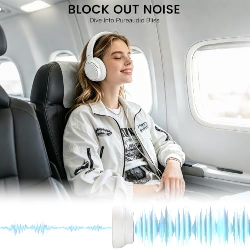 USB C Wired Over-Ear Headphones with Microphone | Volume Control, Share Port, Adjustable Headband Foldable Stereo Headset for Adult/Teens for iPhone 16, Laptop, Gaming, Travel - color: White