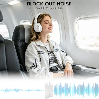 USB C Wired Over-Ear Headphones with Microphone | Volume Control, Share Port, Adjustable Headband Foldable Stereo Headset for Adult/Teens for iPhone 16, Laptop, Gaming, Travel - color: White