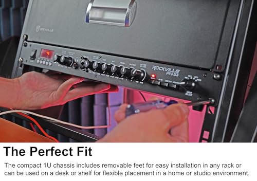 Rockville PPA53 Preamp Pro 1U Pre-Amplifier with Bluetooth/USB | USB Computer Interface, Phono Input, XLR Output, Headphone Output, 3-Band EQ, Low-Cut Crossover, Rack-Mountable, Mic Preamp