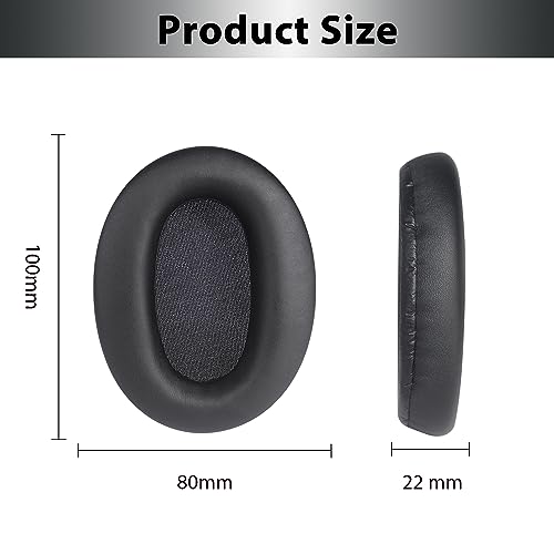 Adhiper Replacement Ear Pads for Sony WH-CH720N, WH-CH710N - Black | Softer Protein Leather & High-Density Memory Foam Earpads for Sony Headphones - color: Black