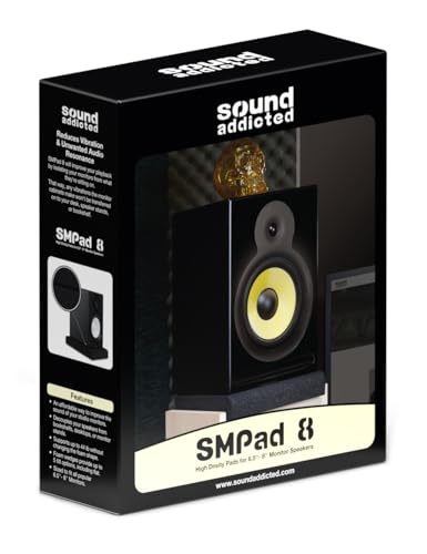 Studio Monitor Isolation Pads suitable for 6.5, 7 and 8 Inches Large Speakers | Reduce Vibrations and Fits most Stands - Pair | SMPad 8 - size: for 6''-8'' Speakers