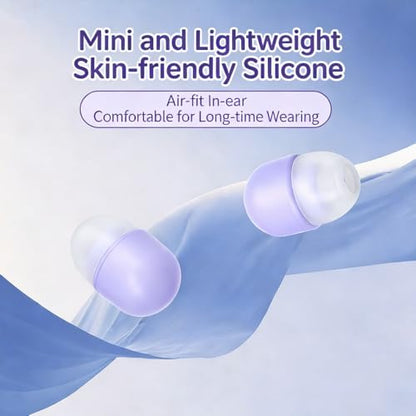 Mini Invisible Sleep Wireless Earbuds, ENC Call Noise Cancelling Ultra Low Latency Gaming Earphones for Side Sleepers Nap Work Travel Purple - color: Purple