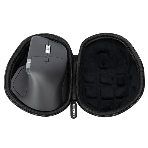 Ginsco Hard Travel Case Compatible with Logitech MX Master 4 / MX Master 3S / Master 3 Ergonomic Wireless Mouse, Universal Hard Shell Storage Case (Black, L) - color: Black, size: L