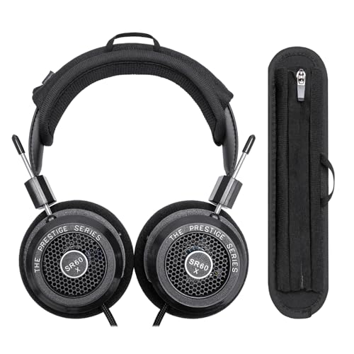 Headband Cushion Cover Compatible with Grado SR60x, SR80x, SR60e, SR80e, SR60i, SR80i, SR60, SR80 Headphones, 6mm Thick Soft Cushion, No Wobble Zipper Slider, with Hanging Loop