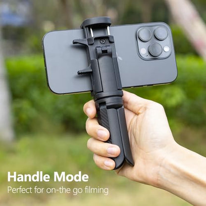 Mini Tripod with Phone Holder & Dual Cold Shoe Mount - Universal Smartphone Stand for DJI Pocket3/4 iPhone 17 Pro Max, GoPro, Webcam - Portable Desktop Tripod for Content Creation