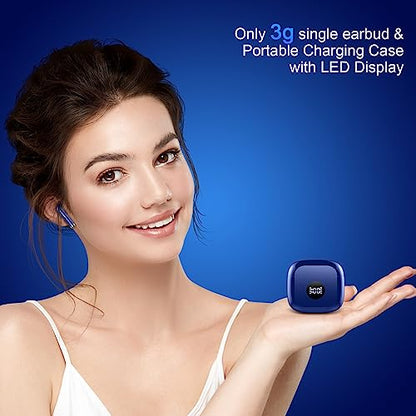 Wireless Earbuds, Bluetooth 5.4 Ear Buds, LED Power Display, 6D Bass Stereo | 4 ENC Noise Cancelling Mic, HiFi Stereo, In-Ear Headphones, 40H Playback Mini Case, IP7 Waterproof Sports, for Android iOS - color: Dark Blue