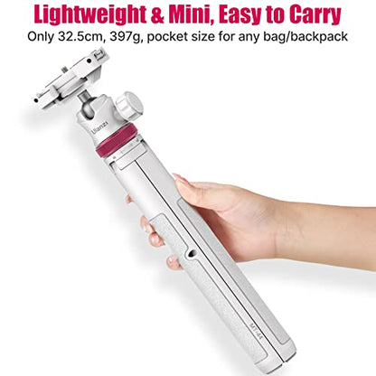 ULANZI MT-44 Extendable Phone Tripod, 59" Portable Selfie Stick Vlog White | 2-in-1 Phone Clip, Cold Shoe, Tripod Stand w 1/4" Screw, 360° Ball Head, Camera Tripod for DJI Pocket 4 Luna Sony Video Live - color: WHITE