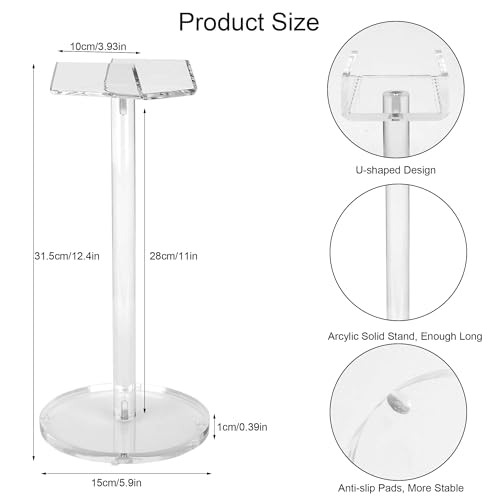 Acrylic Desktop Headphone Holder, Countertop Accessories Stand,Universal for All Music Gaming Headsets 1 Pack(DP015) - color: clear
