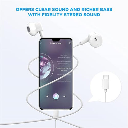 USB C Headphones for iPhone 17/16/15 Pro Max Plus Earbuds,Type C Earphones | with Microphone & Remote Noise Cancelling Earphones for iPhone 17/16/15 Pro Max Plus,iPad,Galaxy S26/S25/S24/Ultra Note 10/20