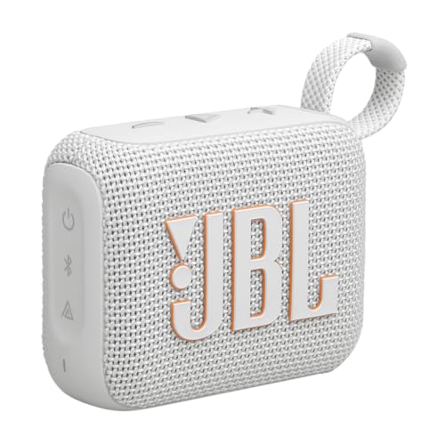 JBL Go 4 - Ultra-Portable, Waterproof and Dustproof Bluetooth Speaker, Big JBL Pro Sound with Punchy bass, 7-Hour Built-in Battery, Made in Part with Recycled Materials (White) - color: White