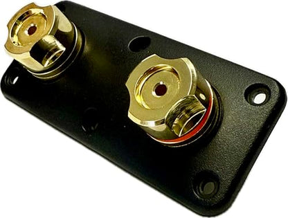 Surge High-Current Audiophile Speaker Terminal – Panel-Mount,15A, Banana/Spade/Bare Wire (Up to 4AWG), Color-Coded Polarity, ABS Housing, Indoor IP20