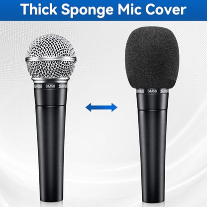 Microphone Cover, 6 Pcs Microphone Windscreen, Foam Mic Cover Suitable for SM58, E835 and Most Standard Handheld Mic
