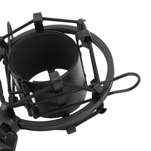 Microphone Shock Mount, Black | Universal Shockmount, 45-50mm Diameter, ABS Anti Vibration, 5/8 to 3/8 Conversion Nut, Professional Recording - color: Black